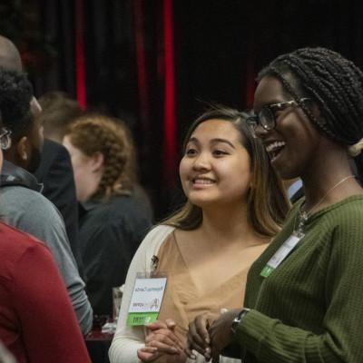 Students network at a ?Small Talk Big Moments? event held by The Aspire Program.